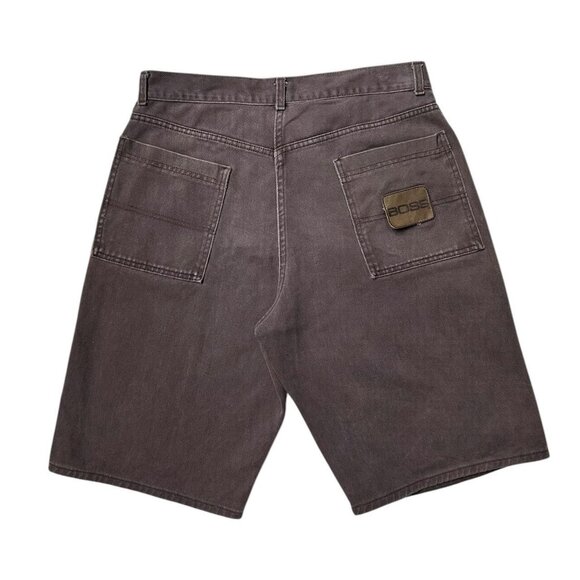 Y2K Vintage BOSS denim shorts baggy highwaisted faded brown wash streetwear. - Picture 2 of 6